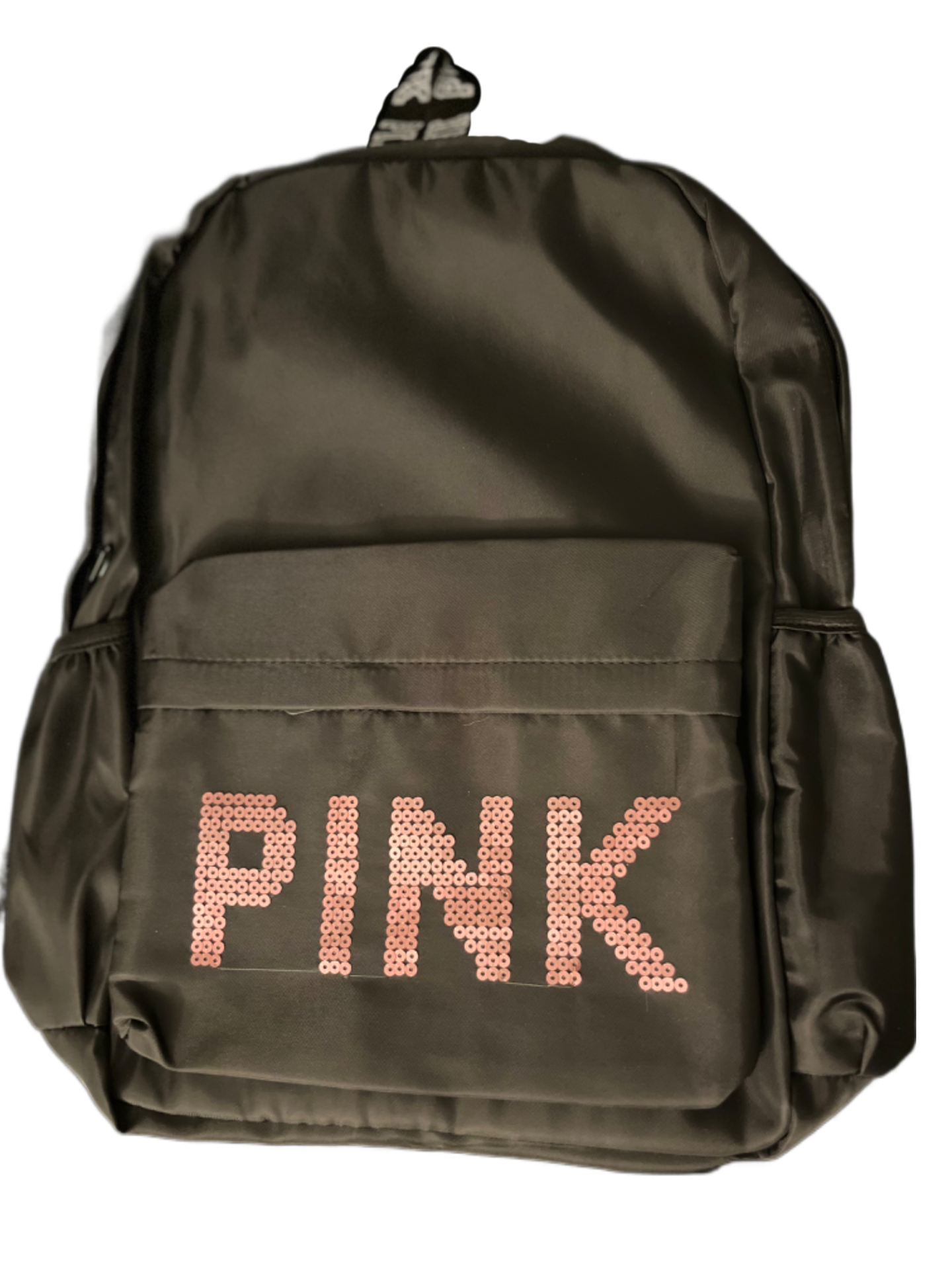 PINK Sparkled Text Bookbag